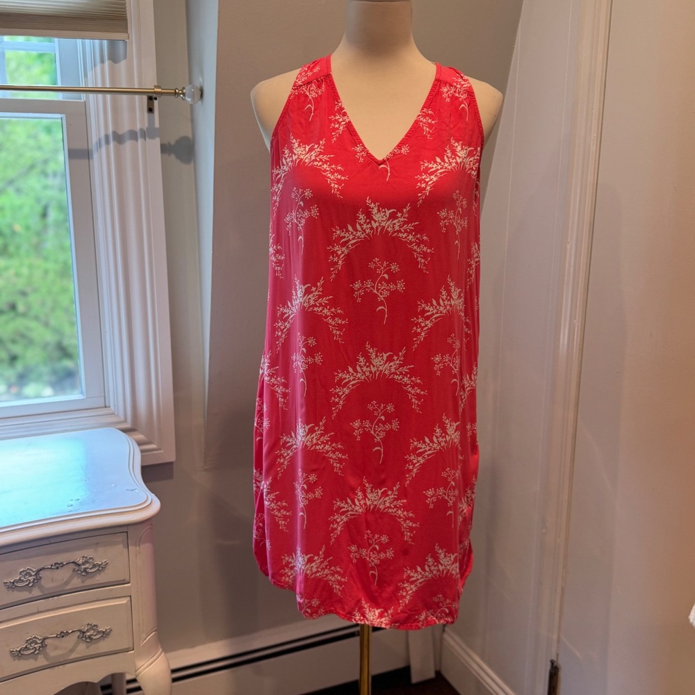 Gap Pink Floral Shift Dress Sleeveless Tie Back Summer Essential | Size Small